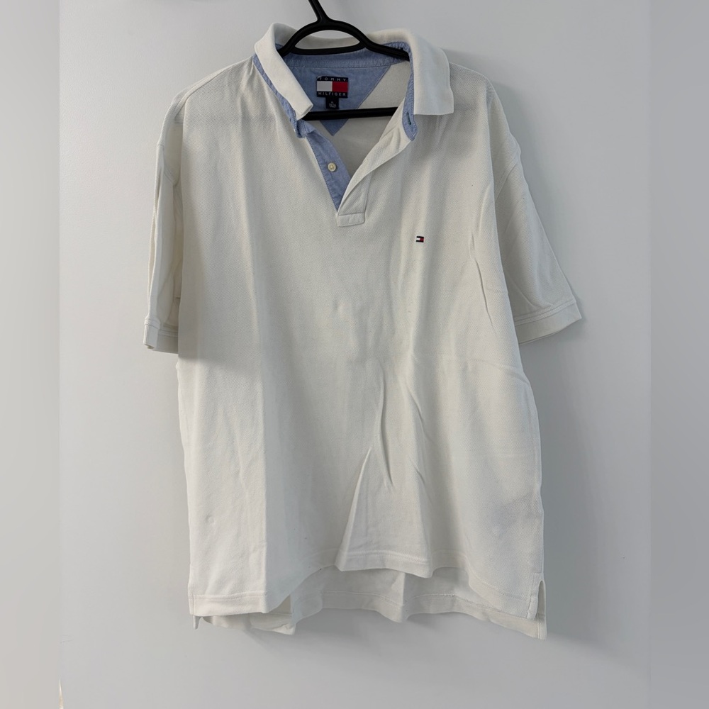 Tommy Hilfiger White Polo Tee Shirt - XL